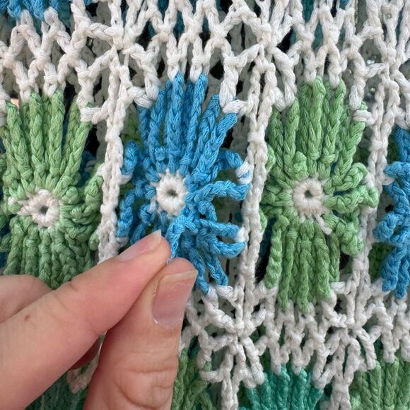 Show Me Your MuMu Vacay Tank Cover Up Dress in 
White Multi Floral Crochet Small - Picture 9 of 9